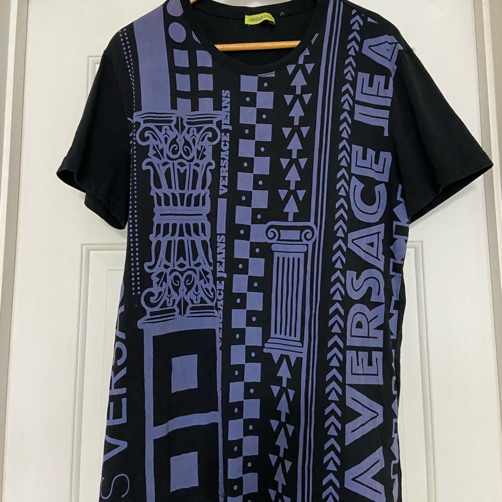 Versace Graphic Black and Purple Tee